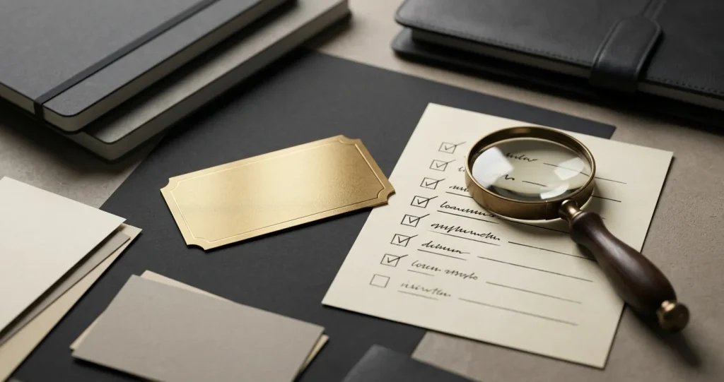 Illustration of a gold coupon beside a checklist used to audit casino bonus terms