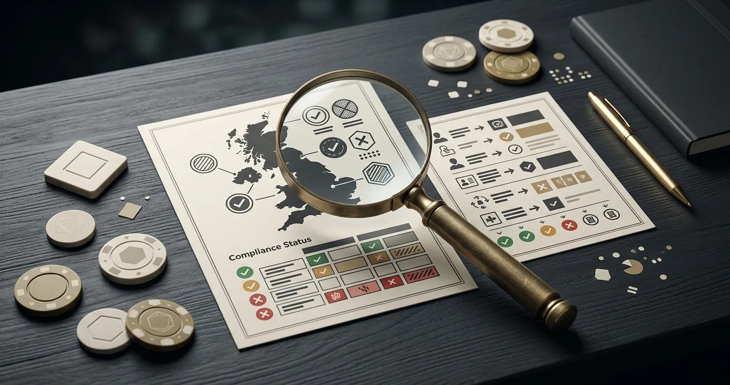 Abstract UK casino compliance checklist without regulator branding